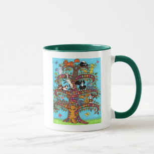 Schattigee kleurrijke Millefiori Tree Cats Flowers Mok