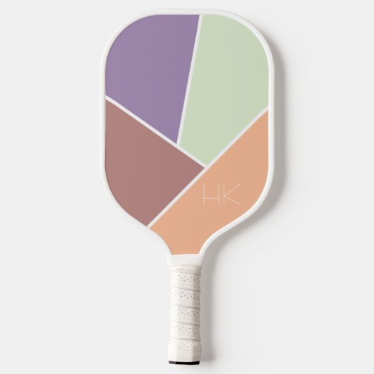 Schattigee Kleurrijke Moderne Initialen Monogram Pickleball Paddle (Achterkant)