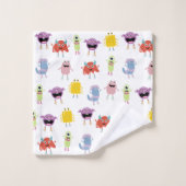 Schattigee kleurrijke monsters grappig Kinder kind Bad Handdoek (Wasdoekje)
