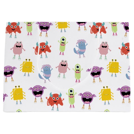 Schattigee kleurrijke monsters grappig Kinder kind Groot Cadeauzakje (Voorkant)