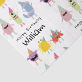 Schattigee Kleurrijke Monsters Grappige Kids Verja Tissuepapier (Detail)