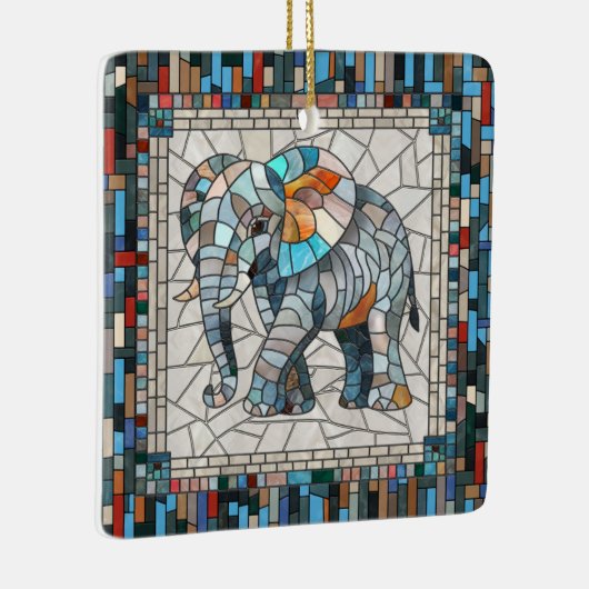 Schattigee Kleurrijke Olifant mozaïek kunst Keramisch Ornament (Rechts)