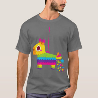 Schattigee kleurrijke Pinata Donkey Poot Snoepjes T-shirt