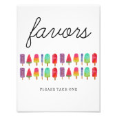 Schattigee Kleurrijke Popsicle Party Favorieten Te Foto Afdruk (Voorkant)