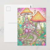 Schattigee kleurrijke psychedelische paddestoelen  briefkaart (Voorkant / Achterkant)