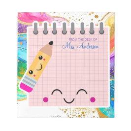 Schattigee Kleurrijke Rainbow Pastel Teacher Appre Notitieblok