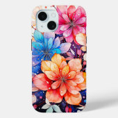 Schattigee kleurrijke retro bloemenkunst Case-Mate iPhone case (Achterkant)
