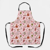 Schattigee kleurrijke retro kerstroze schort (Voorkant)