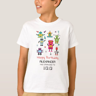 Schattigee Kleurrijke Robots Kinder Robot Verjaard T-shirt