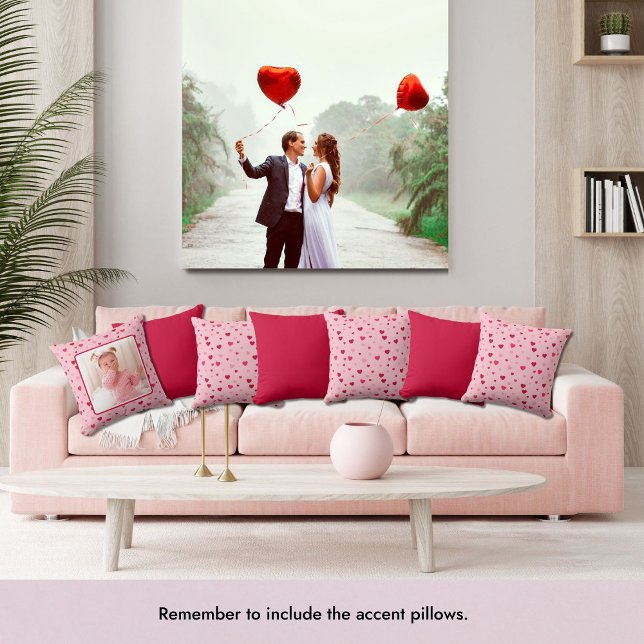 Schattigee Kleurrijke Roze en Rode Valentijnse Fot Kussen (Accent Pillows)