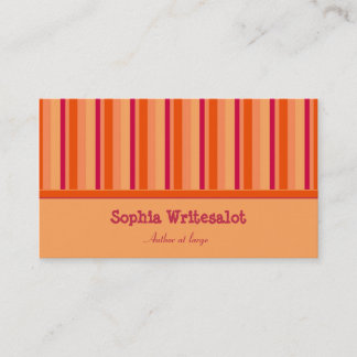 Schattigee kleurrijke strepen cranberry sinaasappe visitekaartje