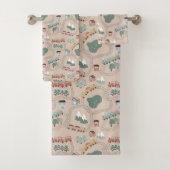 Schattigee kleurrijke treinen op treinrails Kinder Bad Handdoek (Insitu)