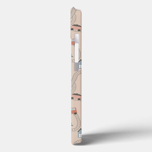 Schattigee kleurrijke treinen op treinrails Monogr Case-Mate iPhone Case (Achterkant / Links)