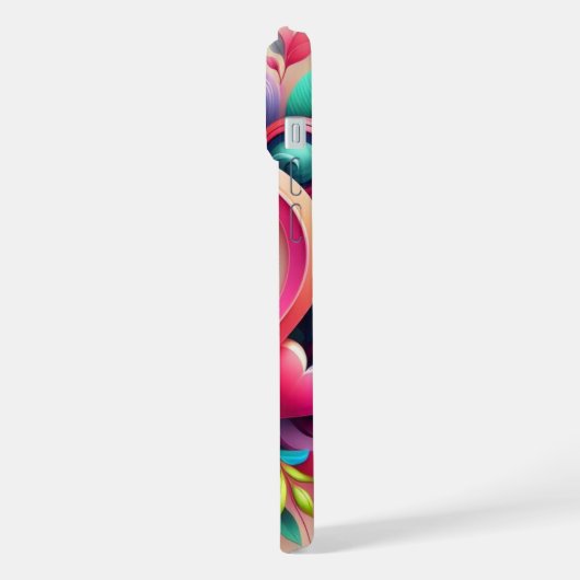 Schattigee kleurrijke Valentijnsdag iPhone / iPad  iPhone Hoesje (Linkerkant)