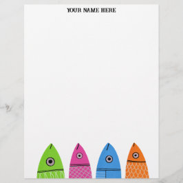 Schattigee kleurrijke vis gepersonaliseerde briefh briefhoofd