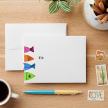 Schattigee kleurrijke vissenenvelop