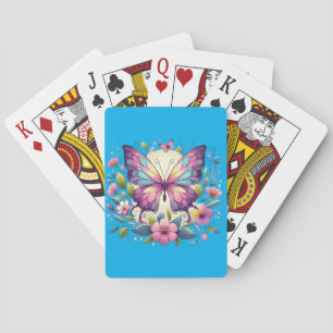 Schattigee, kleurrijke vlinder pokerkaarten
