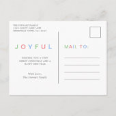 Schattigee kleurrijke vrolijke foto Modern Feestdagenkaart (Achterkant)