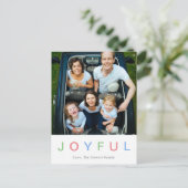 Schattigee kleurrijke vrolijke foto Modern Feestdagenkaart (Staand voorkant)