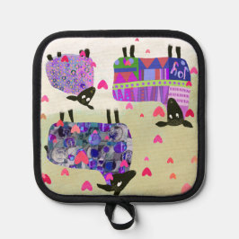 Schattigee Kleurrijke Vrolijke Schapen met Harten Pannenlap