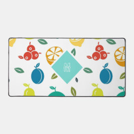 Schattigee kleurrijke vruchten patroon monogram bureaumat