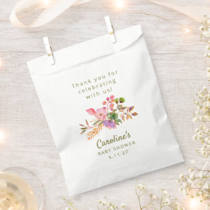 Schattigee Kleurrijke Waterverf Bloemen Baby showe Bedankzakje