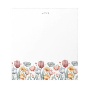 Schattigee Kleurrijke Waterverf Spring Blooms Flor Notitieblok