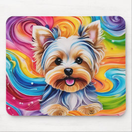 Schattigee kleurrijke Yorkie Mousepad Muismat