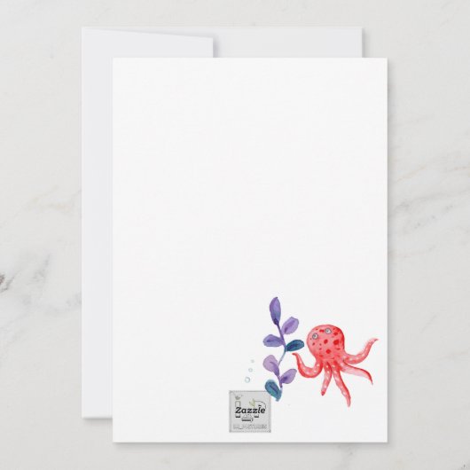 Schattigee kleurrijke zeemeermin onder het Zee Feestdagenkaart (Achterkant)