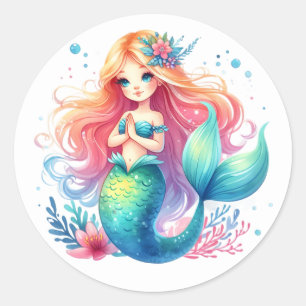 Schattigee Kleurrijke Zeemeermin Stickers