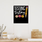 Schattigee kleuterleidster zwarte testdag poster (Keuken)