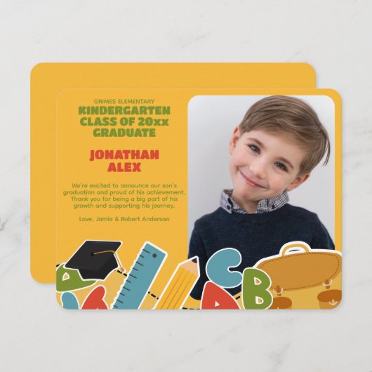 Schattigee kleuterschool Afstuderen Aankondiging (Voorkant / Achterkant)