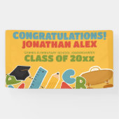 Schattigee kleuterschool Afstuderen Aankondiging Spandoek (Horizontaal)