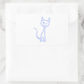 Schattigee knipogen. Blauw. Rechthoekige Sticker (Tas)