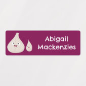 Schattigee knoflook cartoon Groente gepersonalisee Labels (Design 1)