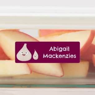 Schattigee knoflook cartoon Groente gepersonalisee Labels