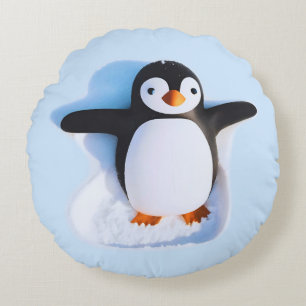 Schattigee knuffelbare pinguïn rond kussen