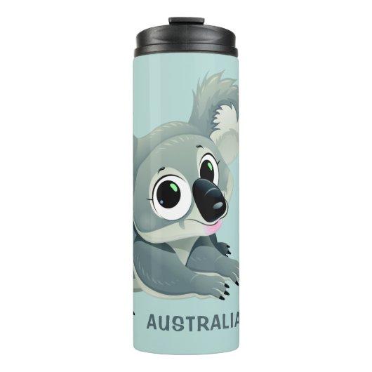 Schattigee Koala aangepaste naam & tekst tumbler Thermosbeker (Voorkant)
