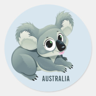 Schattigee Koala aangepaste tekst stickers