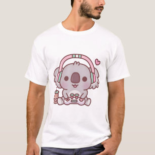 Schattigee Koala Beer Gamer met Hoofdtelefoon en G T-shirt