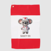 Schattigee Koala Beer Nurse met rode stethoscoop Golfhanddoek (Voorkant)