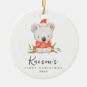Schattigee Koala Eerste Kerst Aangepaste Keramisch Ornament (Voorkant)
