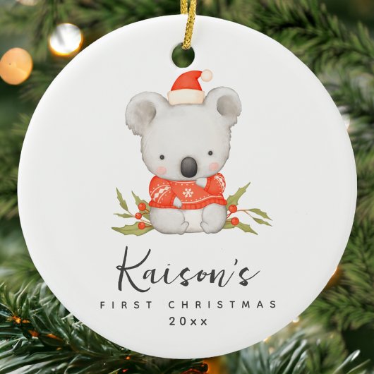 Schattigee Koala Eerste Kerst Aangepaste Keramisch Ornament