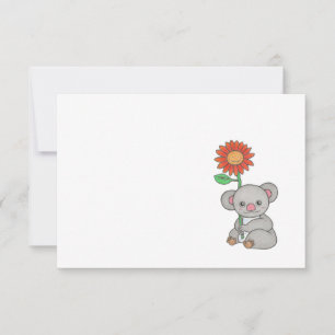 Schattigee koala elke gelegenheid eenvoudige platt bedankkaart