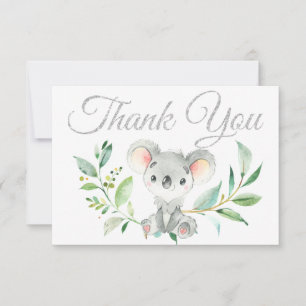 Schattigee Koala en Eucalyptus Baby shower Dank u Bedankkaart