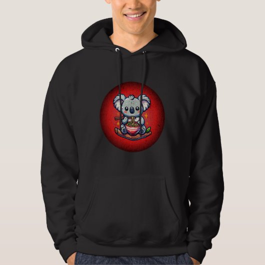 Schattigee Koala eten Ramen Hoodie (Voorkant)