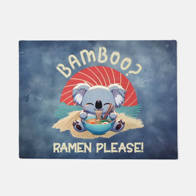 Schattigee Koala eten Ramen  Sunshine Deurmat (Voorkant)