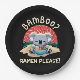 Schattigee Koala eten Ramen  Sunshine Papieren Bordje