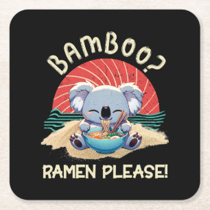 Schattigee Koala eten Ramen  Sunshine Vierkante Kartonnen Onderzetter