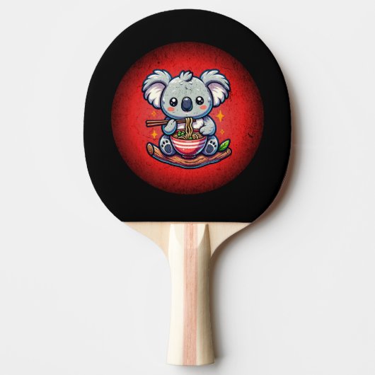 Schattigee Koala eten Ramen Tafeltennisbatje (Voorkant)